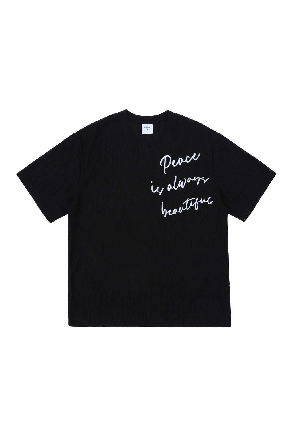 LERROI BLACK PEACE EMBROIDERY T-SHIRT BLACK