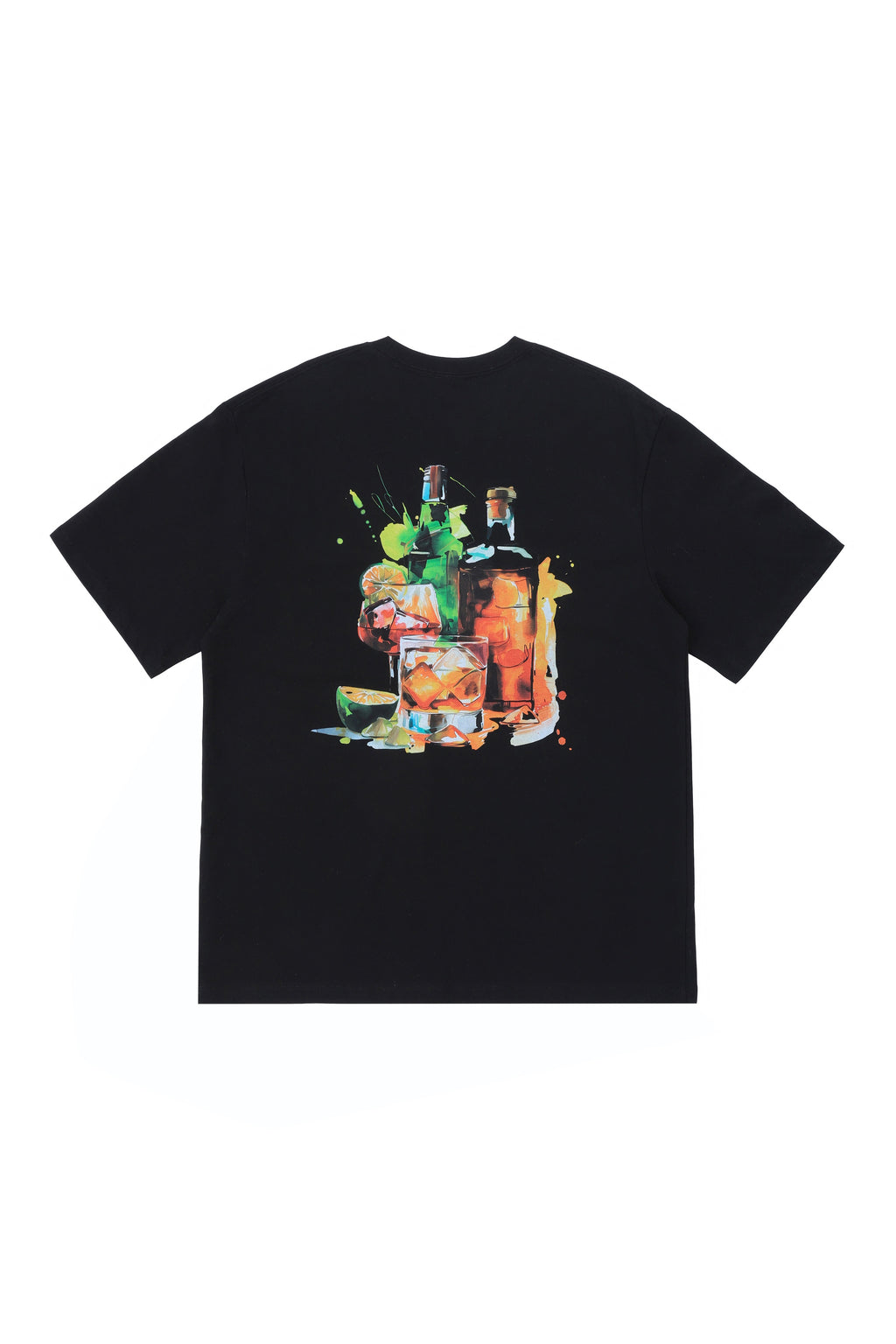 LERROI BLACK COCKTAIL PRINT T-SHIRT BLACK