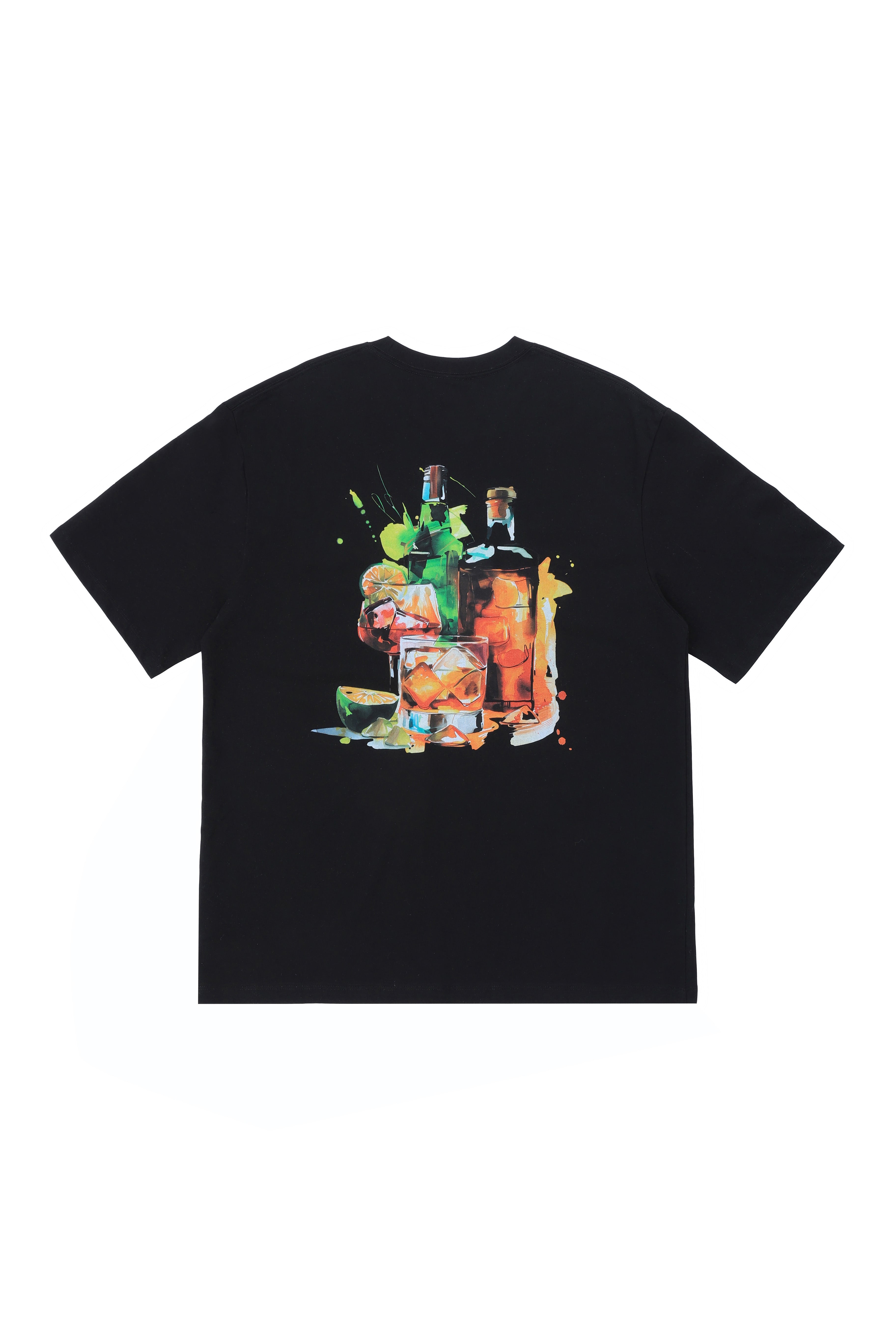 LERROI BLACK COCKTAIL PRINT T-SHIRT BLACK