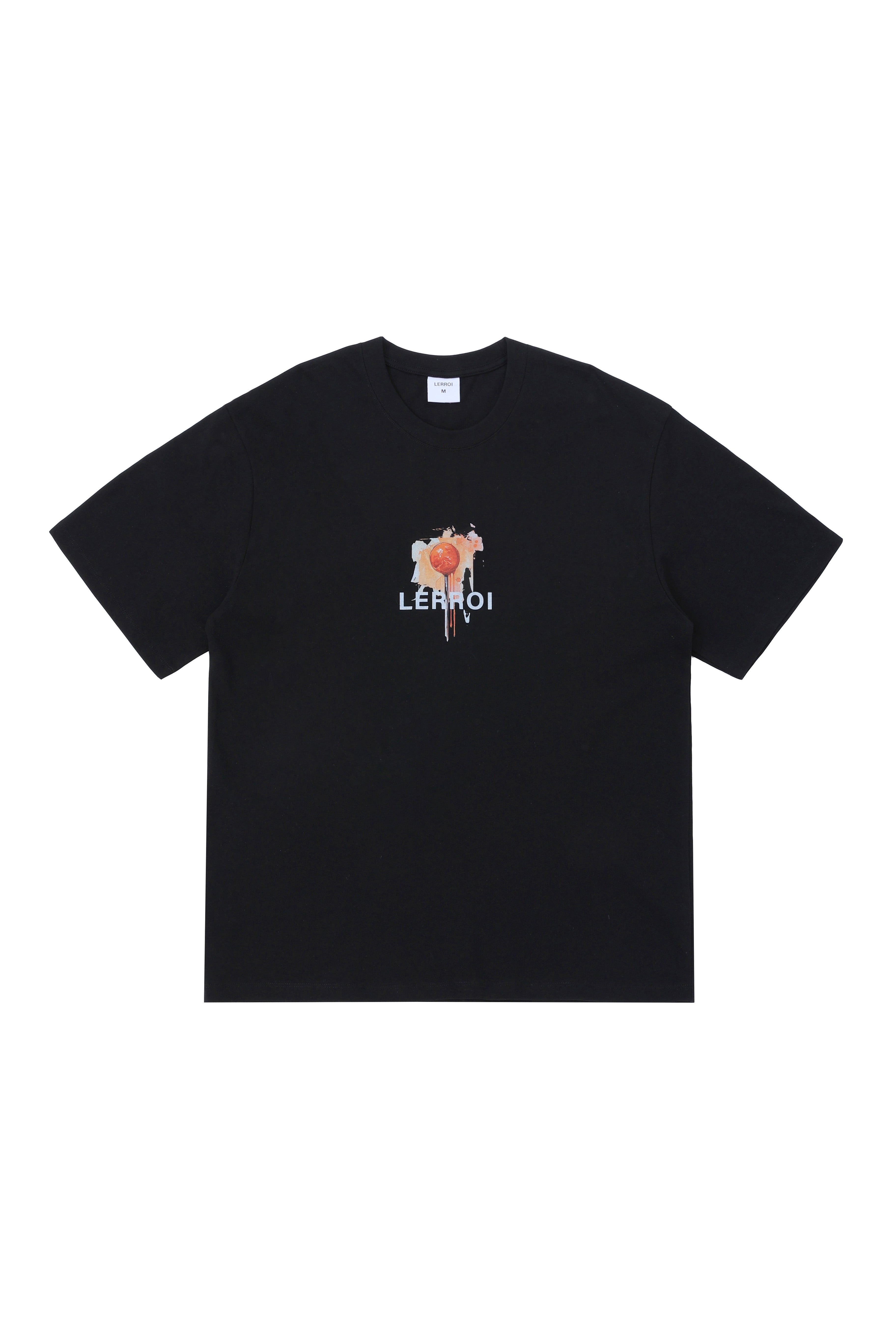 LERROI BLACK LION LOLLIPOP PRINT T-SHIRT BLACK