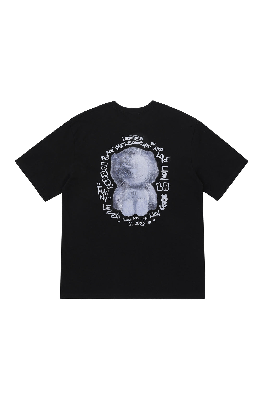 LERROI BLACK CRYSTAL LION PRINT T-SHIRT BLACK