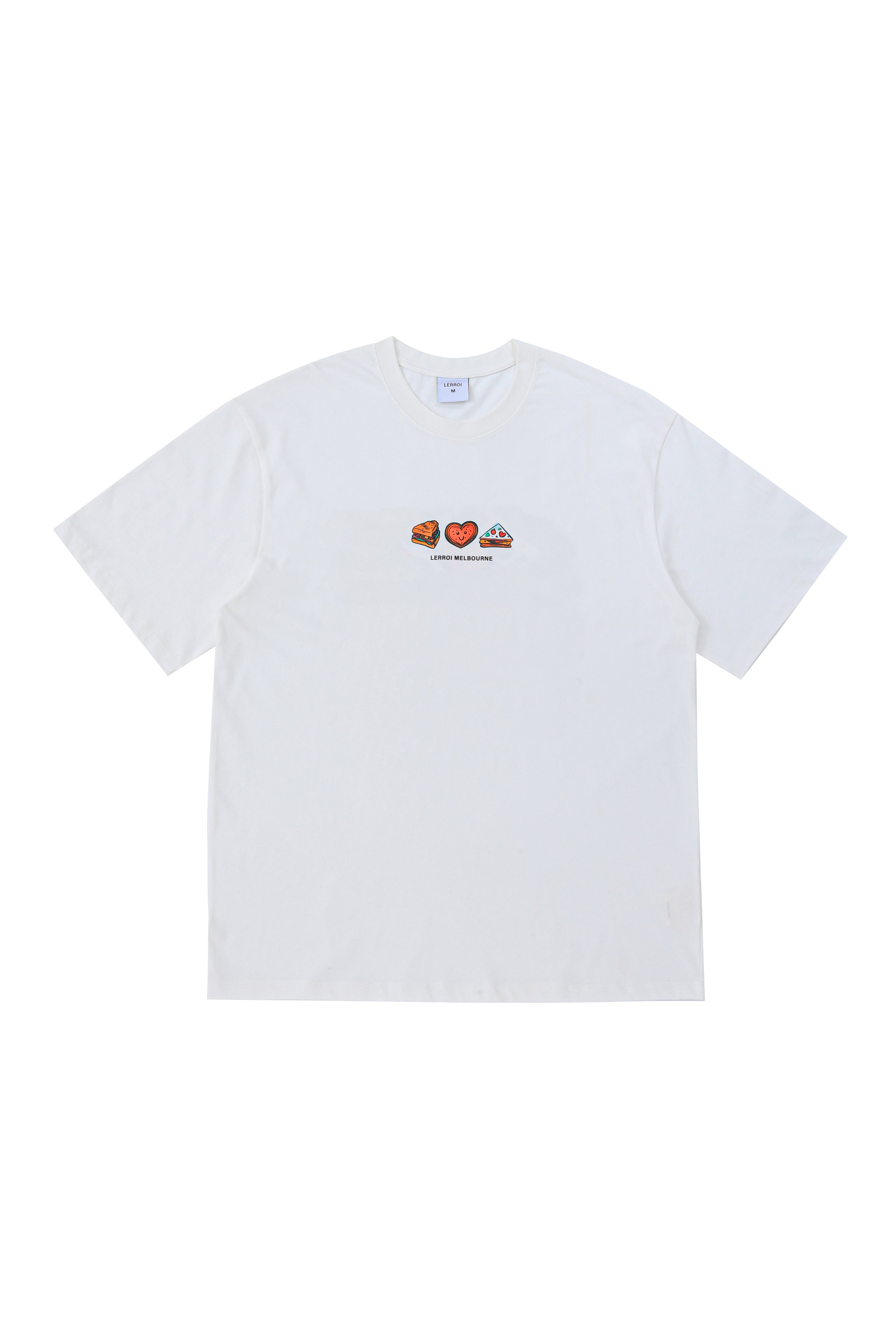 LERROI WHITE FOODIE PRINT T-SHIRT WHITE