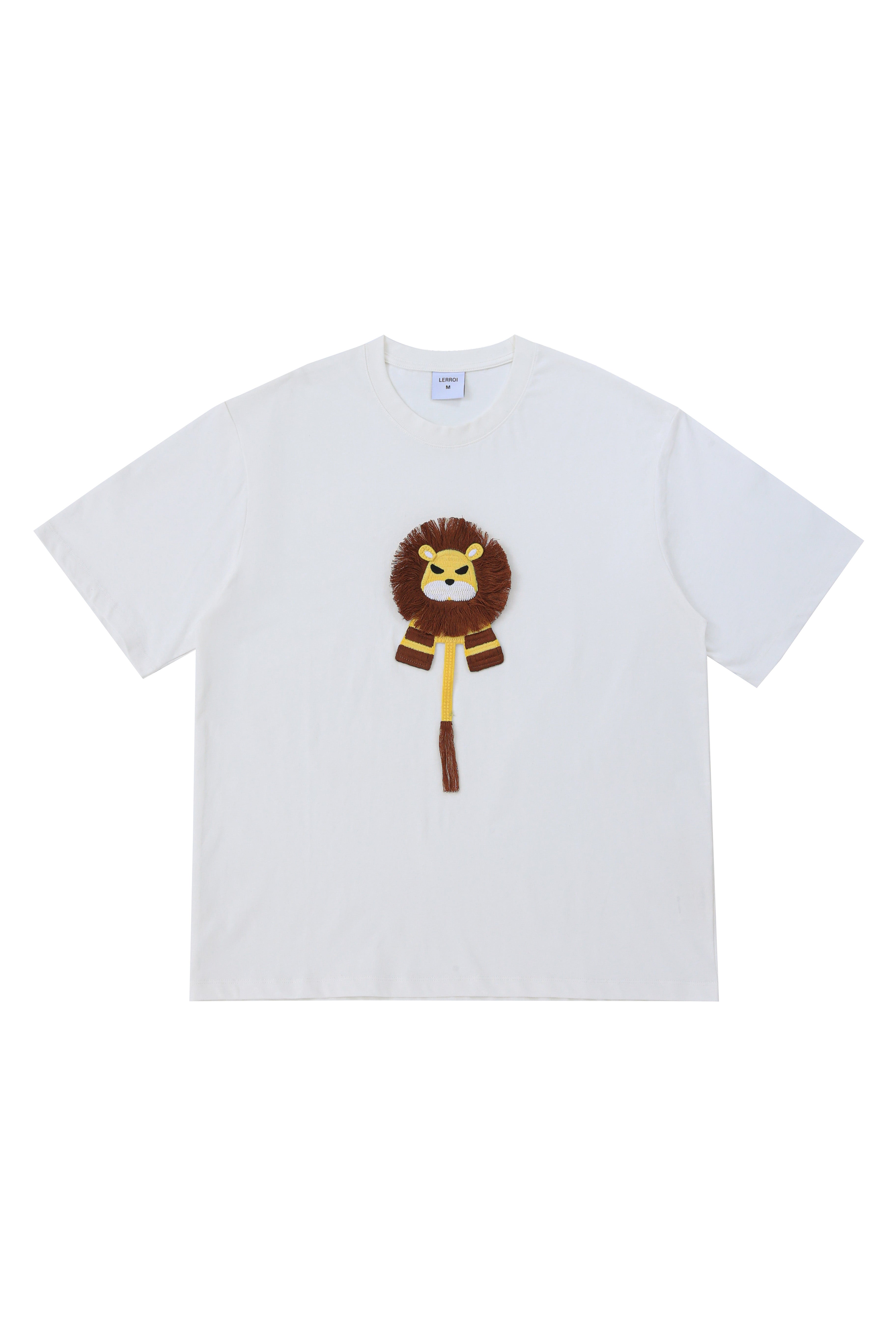 LERROI WHITE LION EMBROIDERY T-SHIRT WHITE
