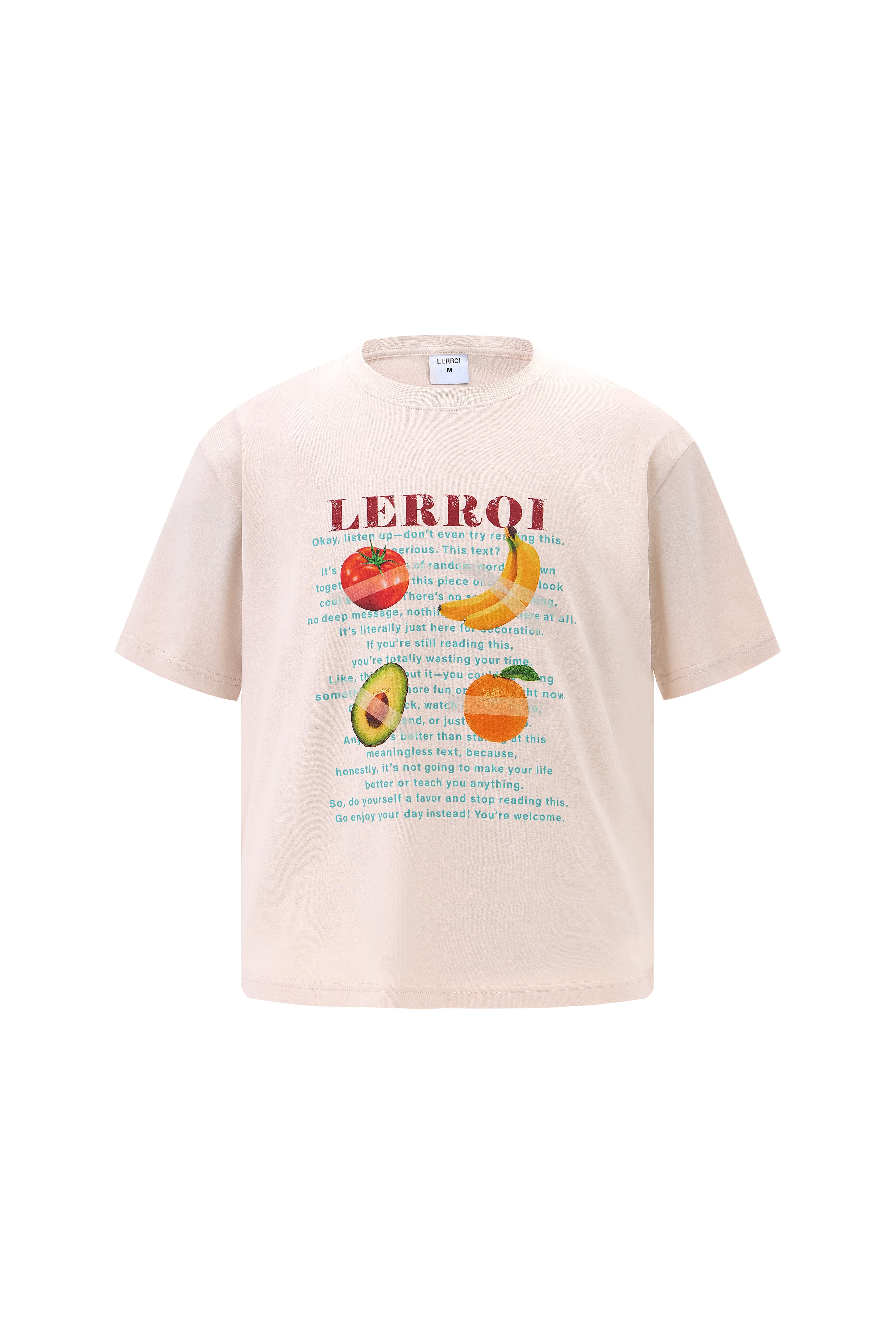 LERROI KHAKI FRUIT PRINT T-SHIRT KHAKI