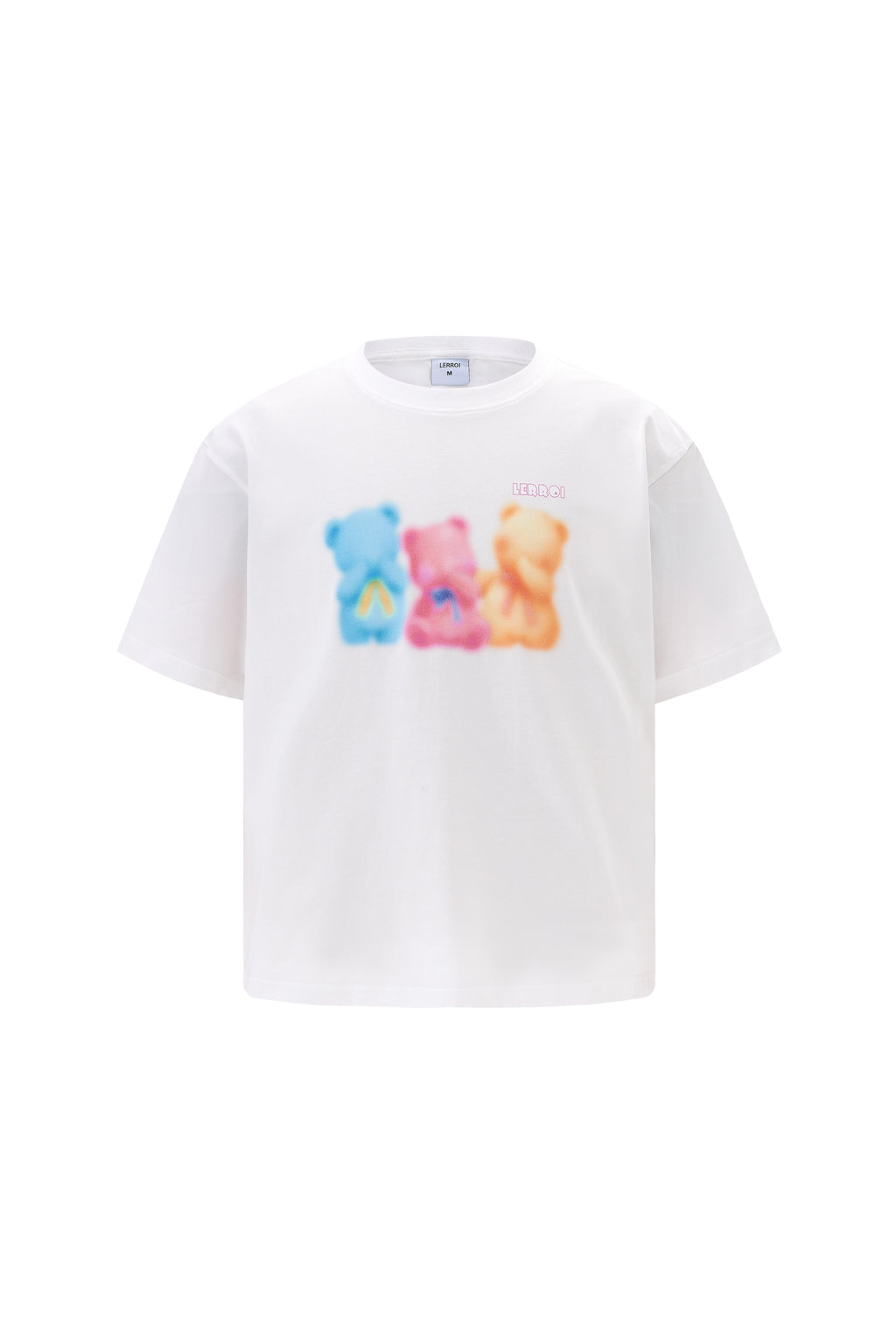 LERROI WHITE BLURRY BEAR TEE WHITE