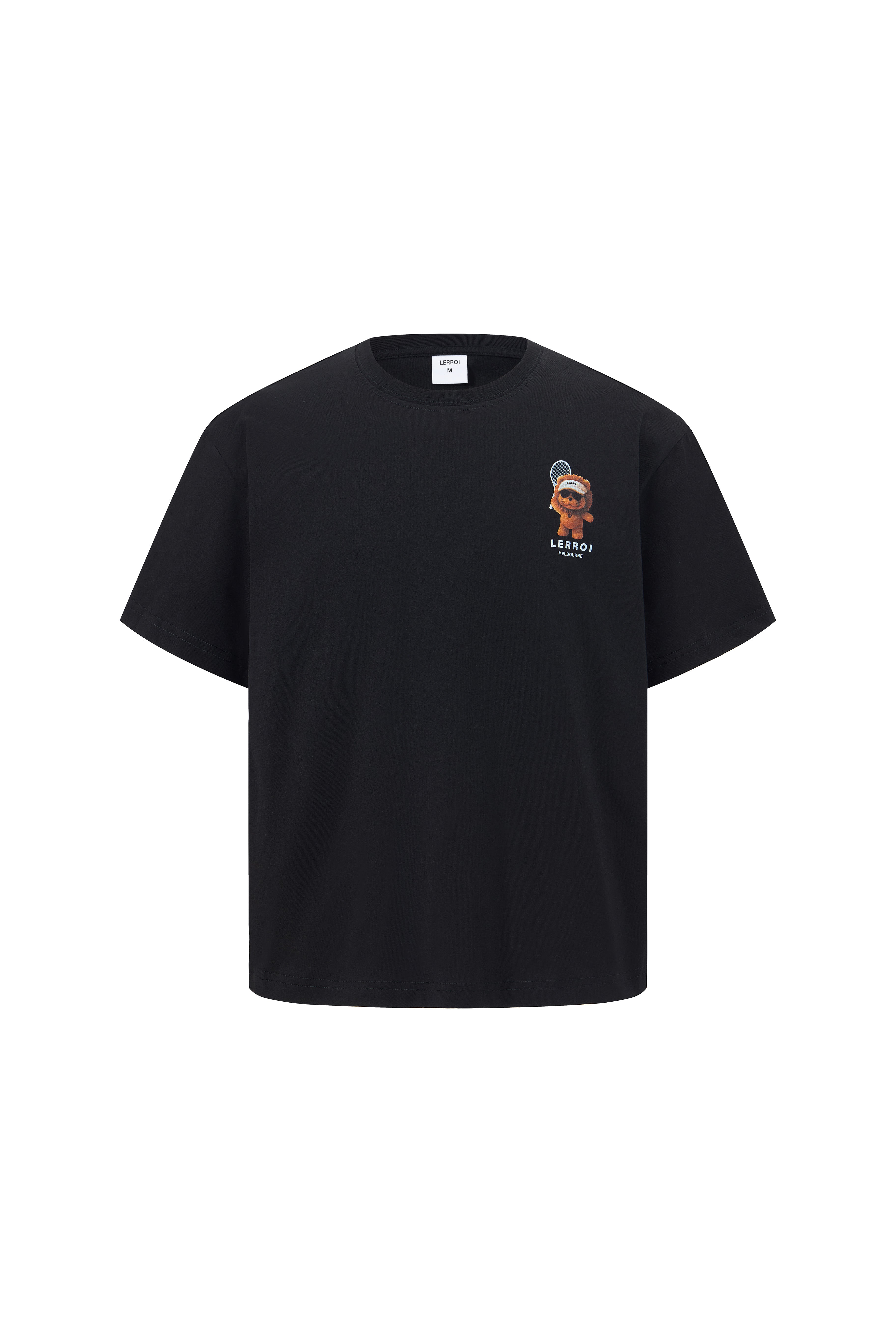 LERROI BLACK TENNIS LION T-SHIRT BLACK