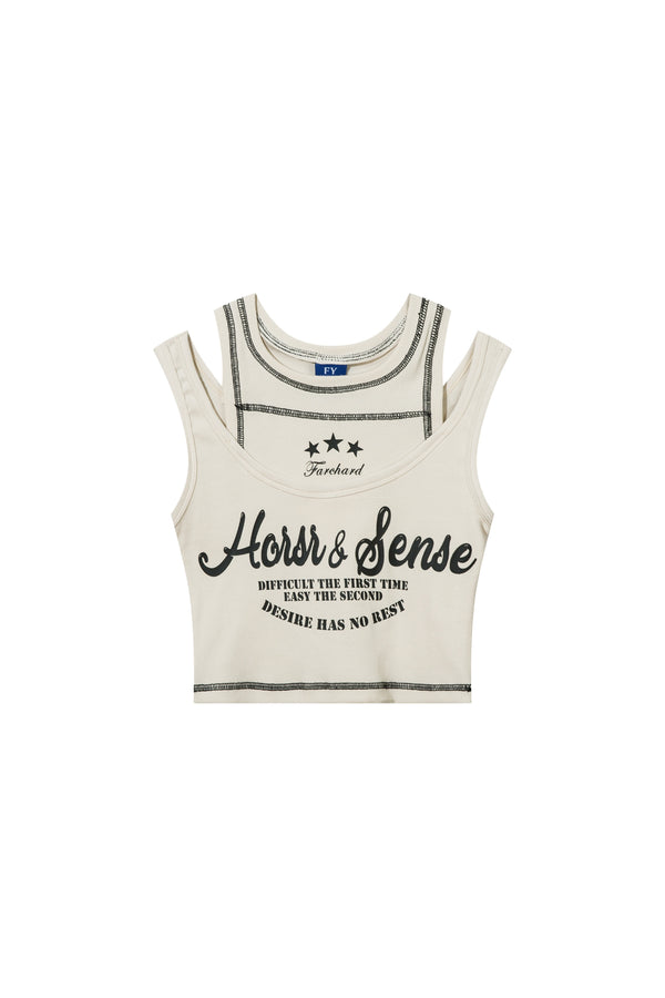 CREAM DUAL LAYER SLIP STRAP CAMISOLE CREAM