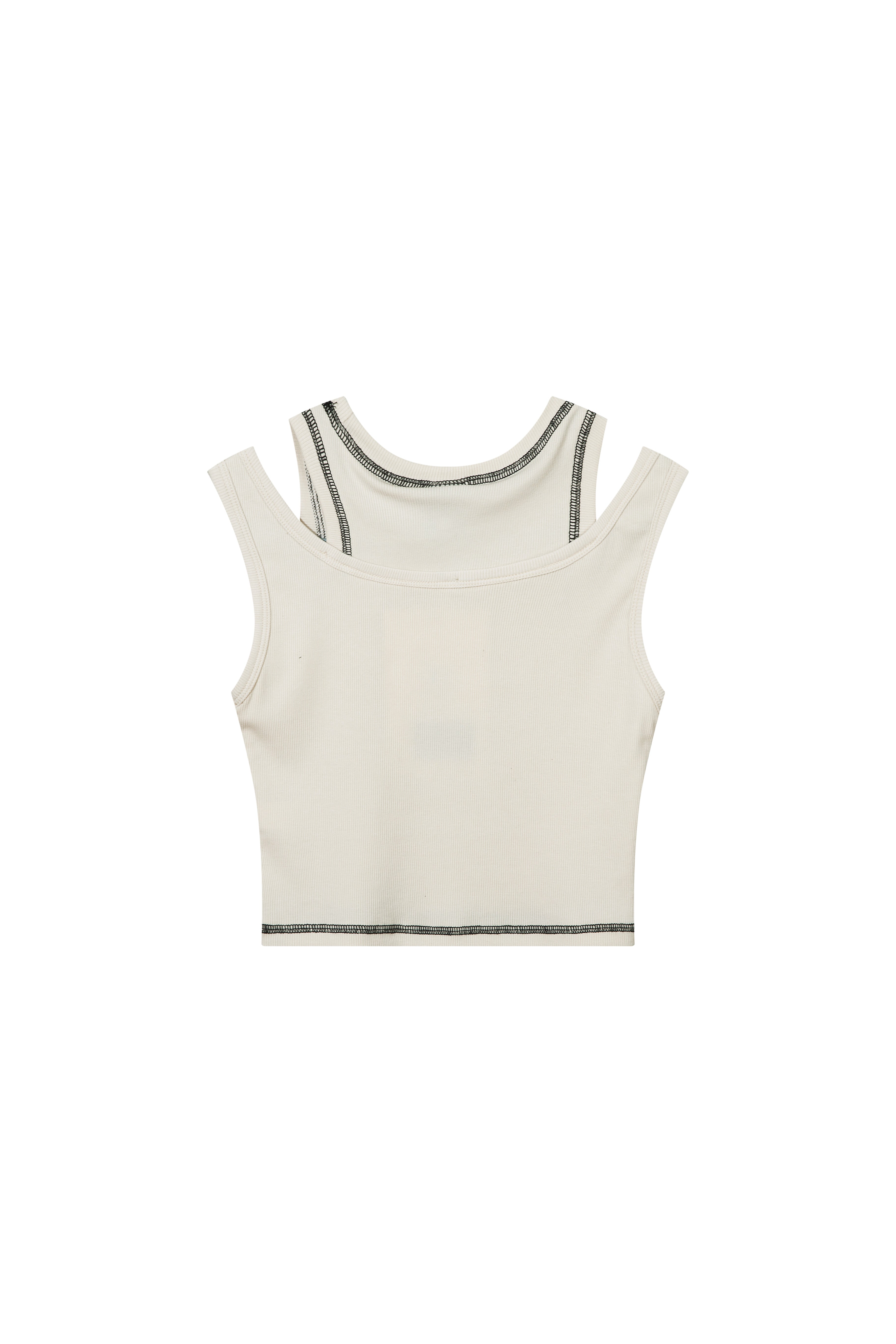 CREAM DUAL LAYER SLIP STRAP CAMISOLE CREAM